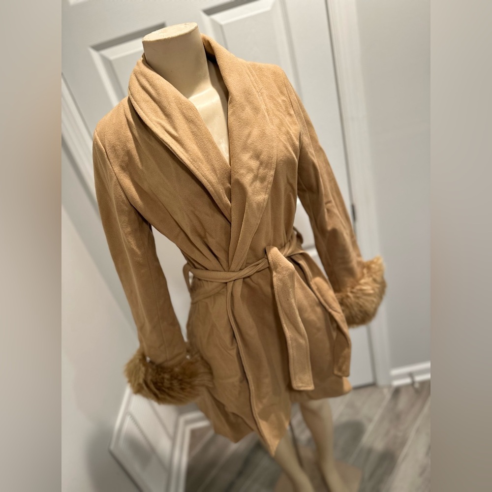 Tan Fur Dress Jacket - Picture 1 of 7